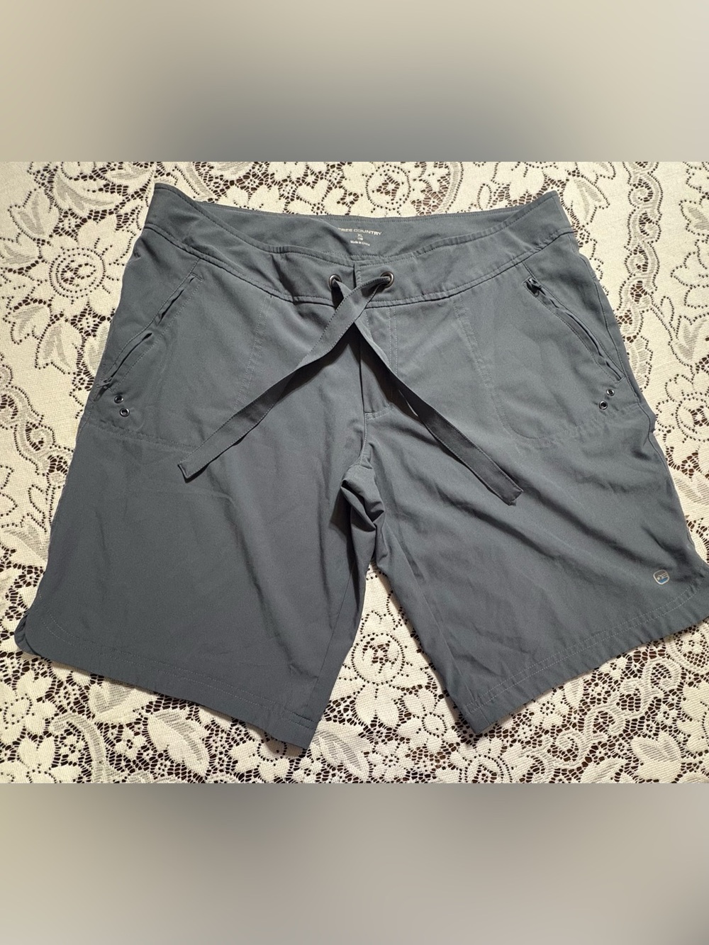 Free Country Men's Gray Athletic Drawstring Shorts